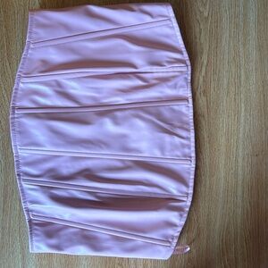 Pink leather tube corset top